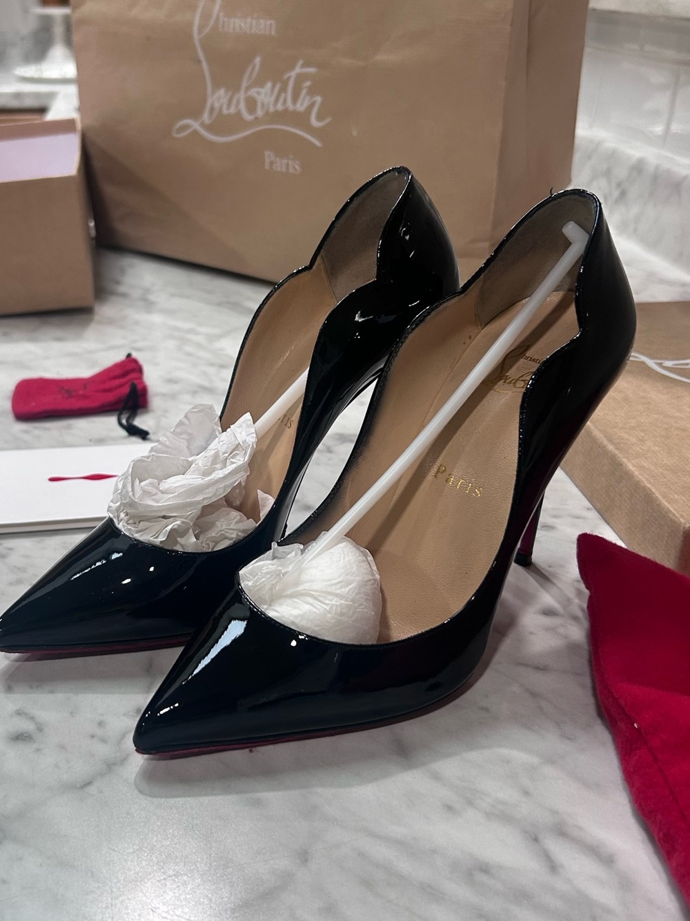 Christian Louboutin Black Patent - Hot Chick (NEW IN BOX)